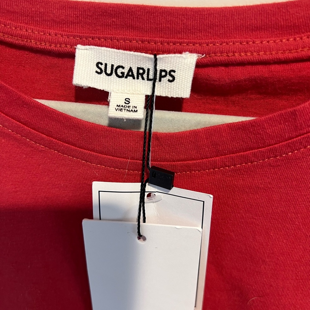 Sugarlips Red Ruffle Sleeve Top - Picture 4 of 6